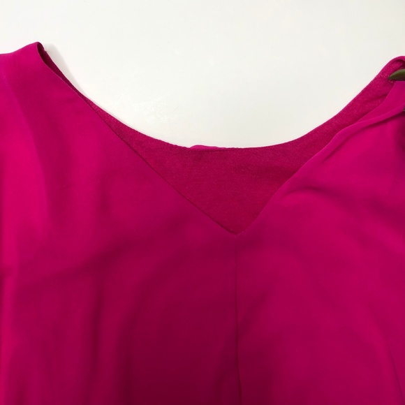Hot Pink Winged Sleeve Dress Shirt with two layers - Picture 4 of 5